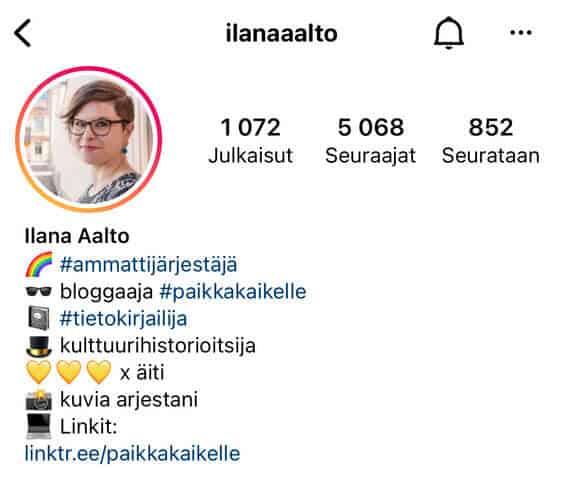 Linkki biossa - mikä ihme on Instagramin bio? 4