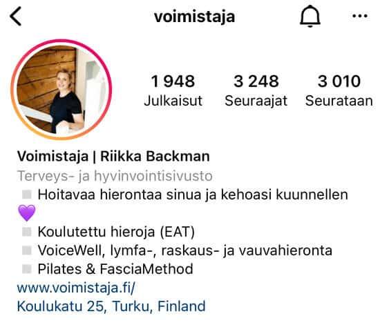 Linkki biossa - mikä ihme on Instagramin bio? 6