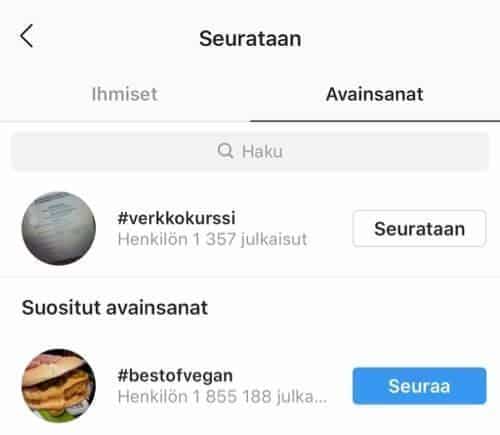 seuraa hashtageja oppila.fi