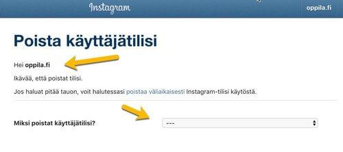 Instagram-tilin poistaminen pysyvästi tai tilapäisesti - helpot ja nopeat ohjeet 2