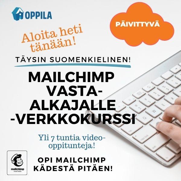 Mailchimp-verkkokurssi suomeksi