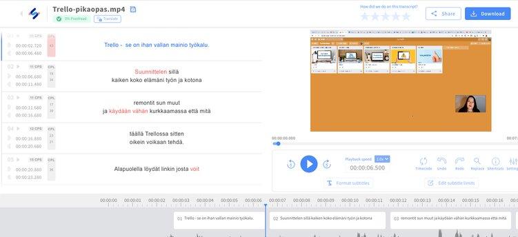 Videoiden tekstit­täminen ja myös vähän saavutettavuudesta­ 3