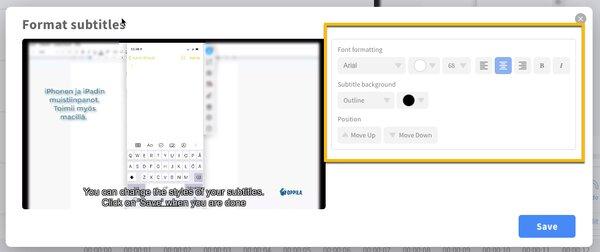 Videoiden tekstittaminen ja muotoilu
