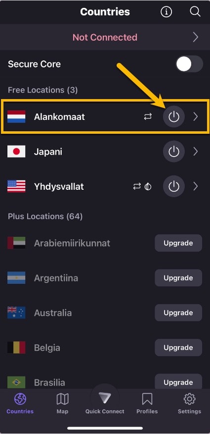 Yhdistä Proton VPN -yhteys