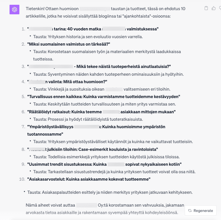 ChatGPT käytännössä esimerkin valossa 4