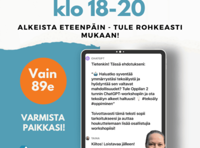 ChatGPT: Alkeista eteenpäin ti 28.11. klo 18-20 (iltaluento)